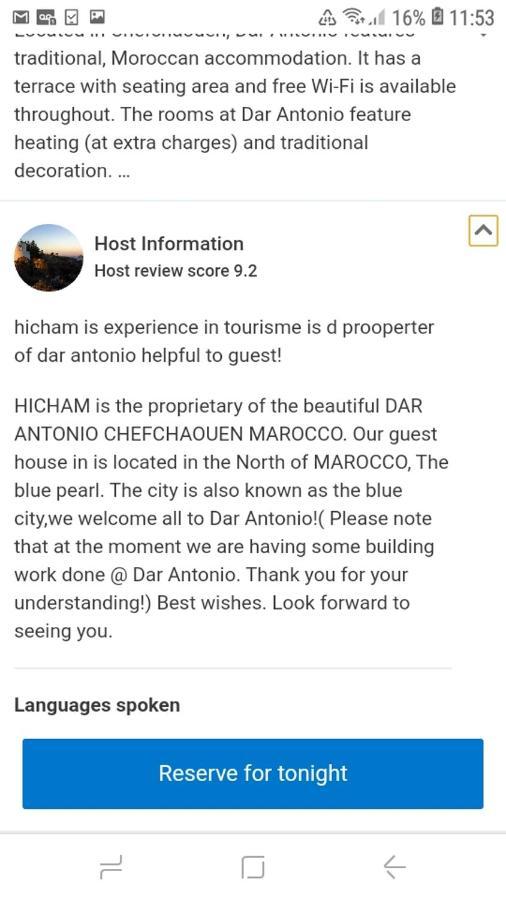 Dar Antonio Hotell Chefchaouen Eksteriør bilde